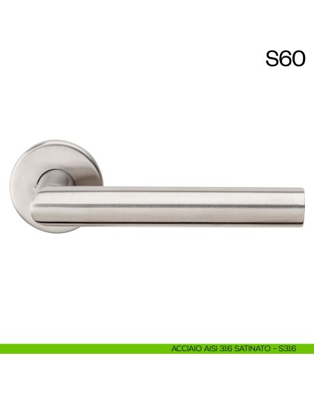 Maniglia per porta in acciaio S60 dnd Handles acciaio inox