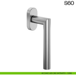 Maniglia per finestra martellina DK in acciaio S65 dnd 2