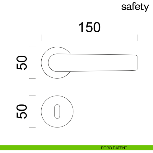 Maniglia per porta Safety dnd Handles con rosetta fine foro patent