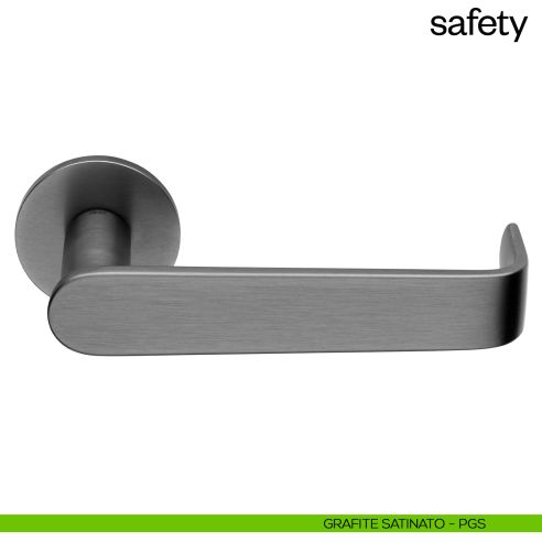 Maniglia per porta Safety dnd Handles con rosetta fine grafite satinato
