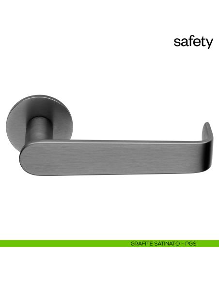 Maniglia per porta Safety dnd Handles con rosetta fine grafite satinato