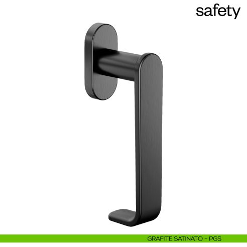 Maniglia per finestra martellina DK Safety dnd grafite satinato