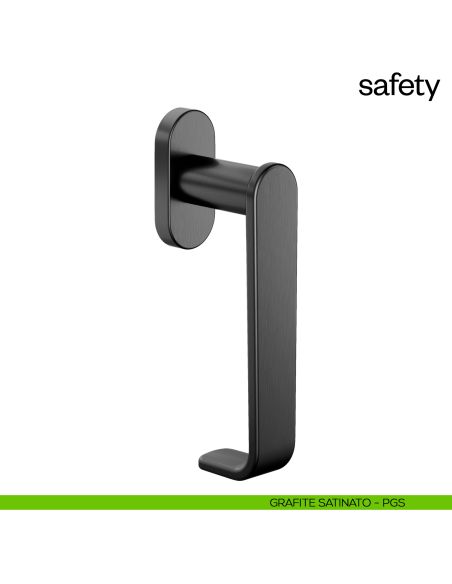 Maniglia per finestra martellina DK Safety dnd grafite satinato