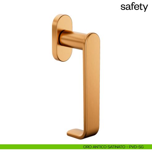 Maniglia per finestra martellina DK Safety dnd oro antico satinato