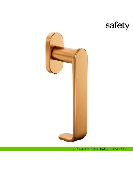 Maniglia per finestra martellina DK Safety dnd oro antico satinato