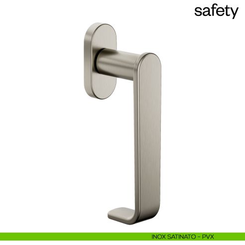 Maniglia per finestra martellina DK Safety dnd inox satinato