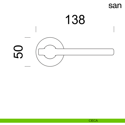 Maniglia per porta San dnd handles con rosetta tonda cieca