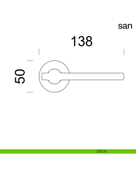 Maniglia per porta San dnd handles con rosetta tonda cieca