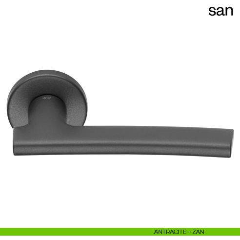 Maniglia per porta San dnd handles con rosetta tonda antracite