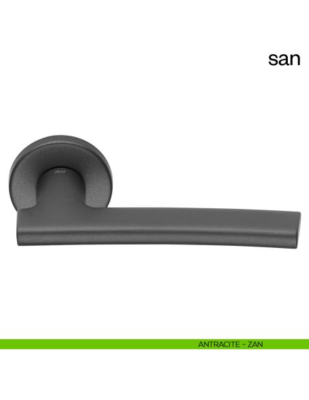 Maniglia per porta San dnd handles con rosetta tonda antracite