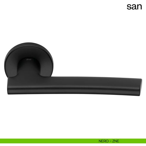 Maniglia per porta San dnd handles con rosetta tonda nero