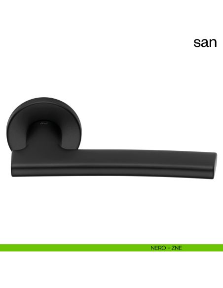 Maniglia per porta San dnd handles con rosetta tonda nero