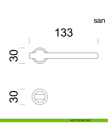 Maniglia per porta San dnd handles con rosetta minimale Unico nottolino wc