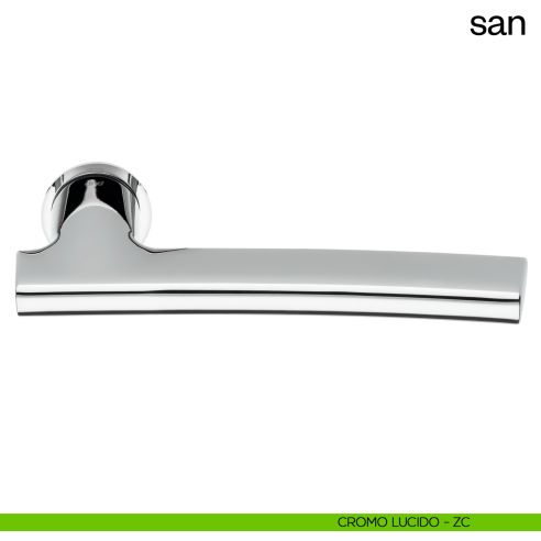Maniglia per porta San dnd handles con rosetta minimale Unico cromo lucido