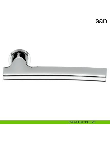 Maniglia per porta San dnd handles con rosetta minimale Unico cromo lucido