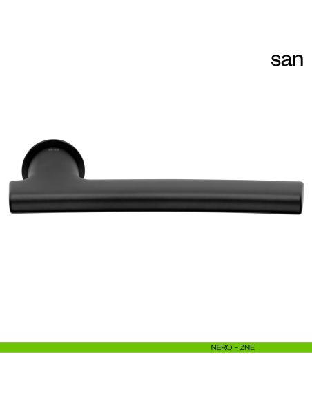 Maniglia per porta San dnd handles con rosetta minimale Unico nero