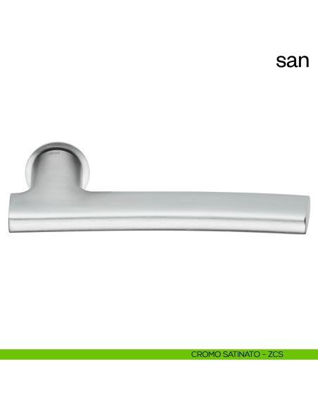 Maniglia per porta San dnd handles con rosetta minimale Unico cromo satinato