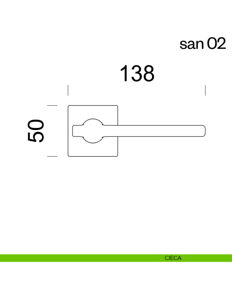 Maniglia per porta San 02 dnd handles con rosetta quadrata cieca