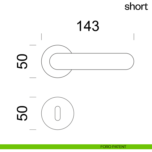 Maniglia per porta Short dnd Handles foro patent