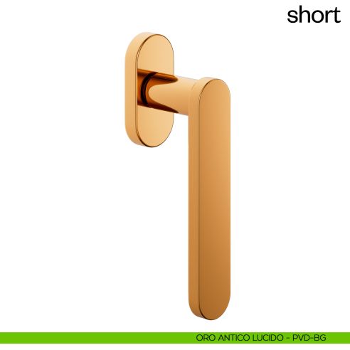 Maniglia per finestra martellina DK Short dnd oro antico lucido