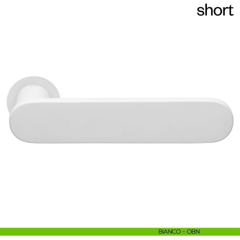 Maniglia per porta Short dnd handles con rosetta minimale Unico bianco