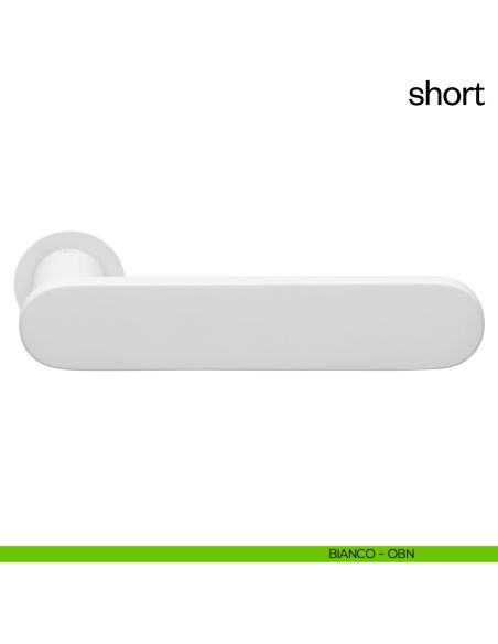 Maniglia per porta Short dnd handles con rosetta minimale Unico bianco