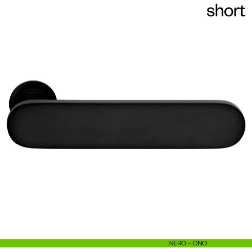 Maniglia per porta Short dnd handles con rosetta minimale Unico nero