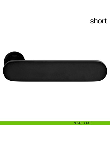 Maniglia per porta Short dnd handles con rosetta minimale Unico nero
