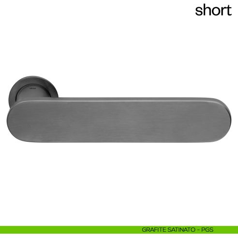 Maniglia per porta Short dnd handles con rosetta minimale Unico grafite satinato
