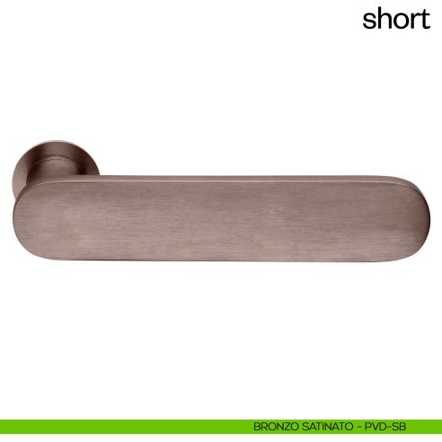 Maniglia per porta Short dnd handles con rosetta minimale Unico bronzo satinato