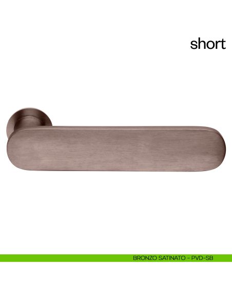 Maniglia per porta Short dnd handles con rosetta minimale Unico bronzo satinato
