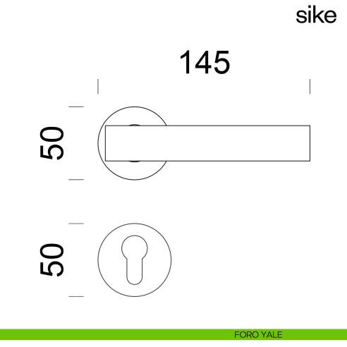 Maniglia per porta Sike dnd Handles foro yale