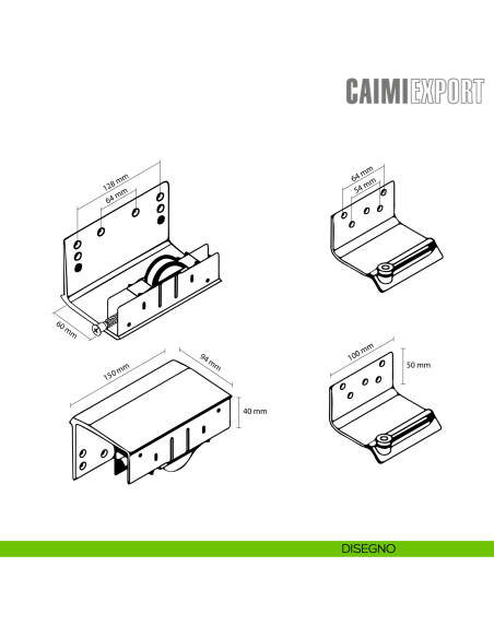 Kit anta esterna Master Universal H.33 Caimi Export Light Maxi per spessore 35 mm - disegno