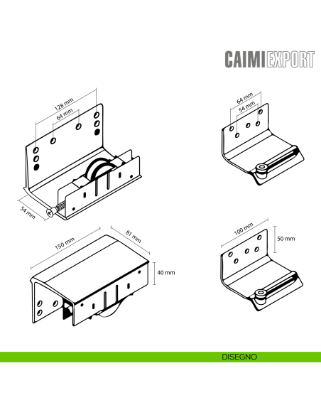 Kit anta esterna Master Universal H.33 Caimi Export Light Midi per spessore 30 mm - disegno