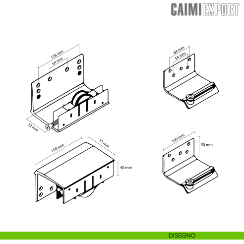 Kit anta esterna Master Universal H.33 Caimi Export Light Mini per spessore 23 mm - disegno