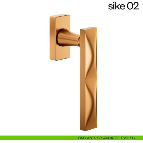 Maniglia per finestra martellina DK Sike 02 dnd oro antico satinato