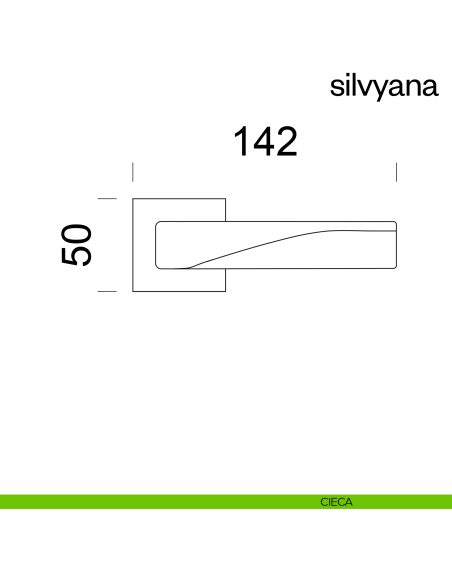 Maniglia per porta Silvyana Dnd Handles con rosetta quadrata fine cieca