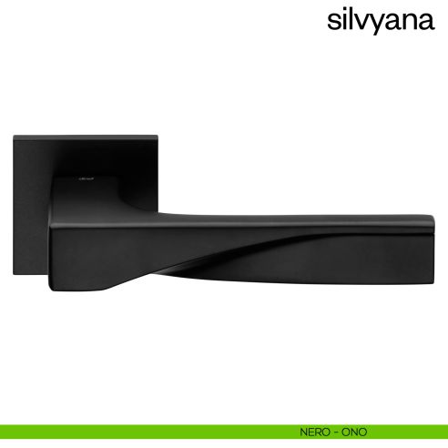 Maniglia per porta Silvyana Dnd Handles con rosetta quadrata fine nero