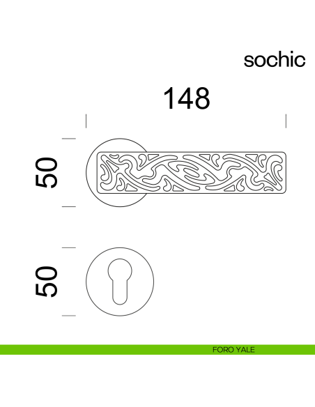 Maniglia per porta Sochic dnd Handles foro yale