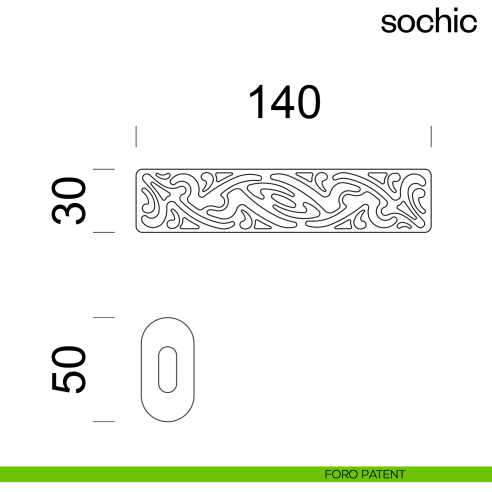 Maniglia per porta Sochic dnd Handles con rosetta minimale Unico foro patent