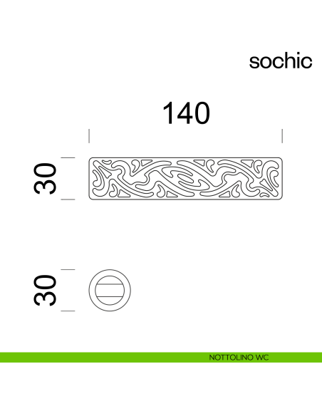 Maniglia per porta Sochic dnd Handles con rosetta minimale Unico nottolino wc