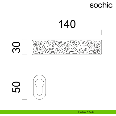 Maniglia per porta Sochic dnd Handles con rosetta minimale Unico foro yale