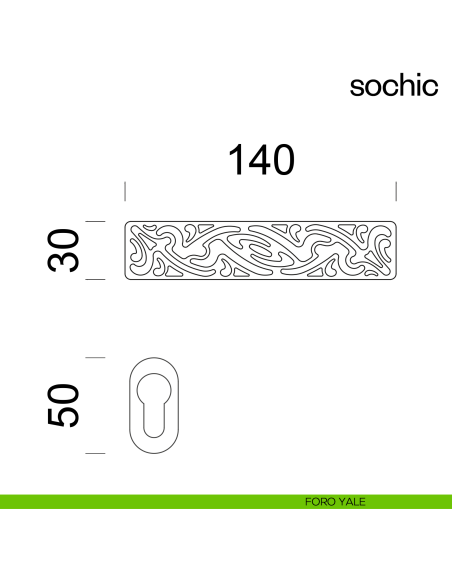 Maniglia per porta Sochic dnd Handles con rosetta minimale Unico foro yale
