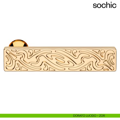 Maniglia per porta Sochic dnd Handles con rosetta minimale Unico dorato lucido