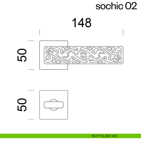 Maniglia per porta Sochic 02 dnd Handles nottolino wc