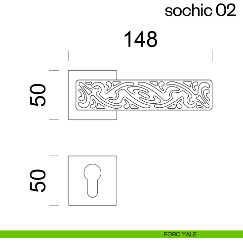 Maniglia per porta Sochic 02 dnd Handles foro yale