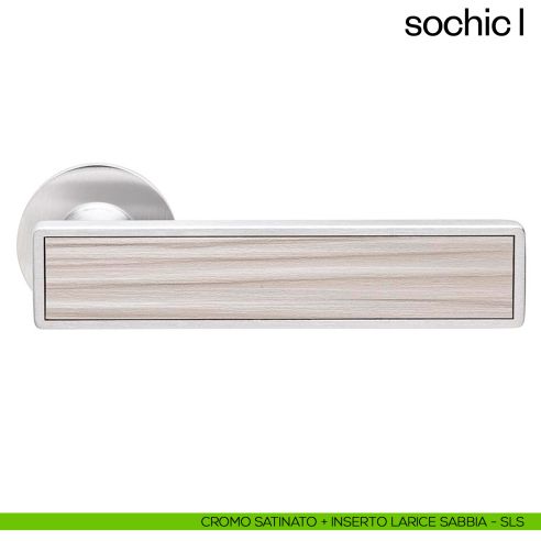 Maniglia per porta Sochic L dnd Handles cromo satinato + inserto larice sabbia