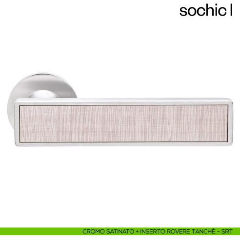 Maniglia per porta Sochic L dnd Handles cromo satinato + inserto rovere tanche