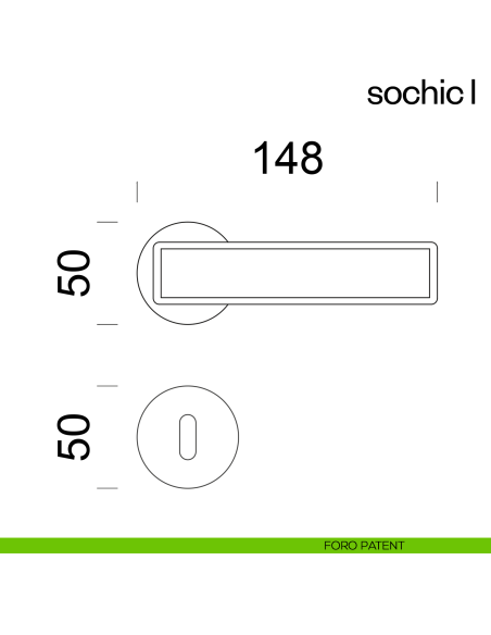 Maniglia per porta Sochic L dnd Handles con inserto in legno foro patent