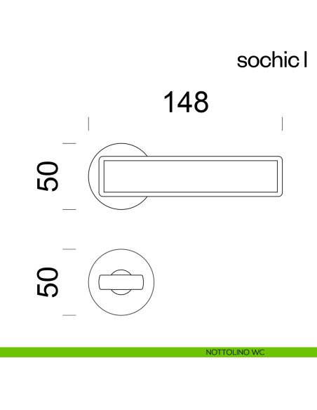 Maniglia per porta Sochic L dnd Handles con inserto in legno nottolino wc